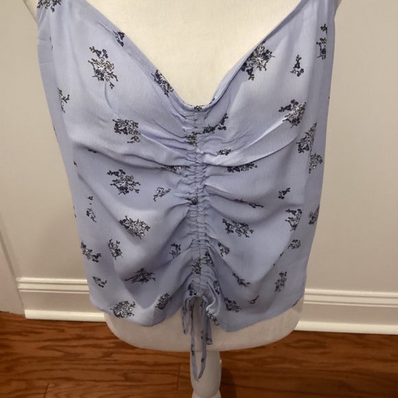 Slender Strap Ruched Front Top (Color: Light Blue) SIZE =XL & L) - Picture 2 of 5